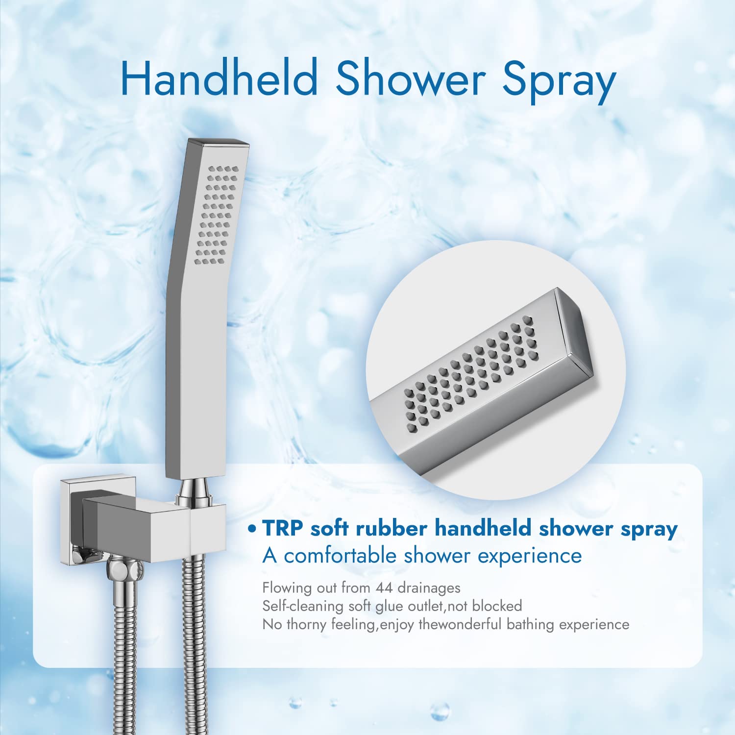 Premium 10 Inch Rainfall Shower Head with Handheld Spray & Waterfall Spout - 3 Function Ceiling Mount Bathroom Shower System in Polish Chrome | Perfect for Spa-Like Luxury Bathing Experience & Modern Bathroom Renovations