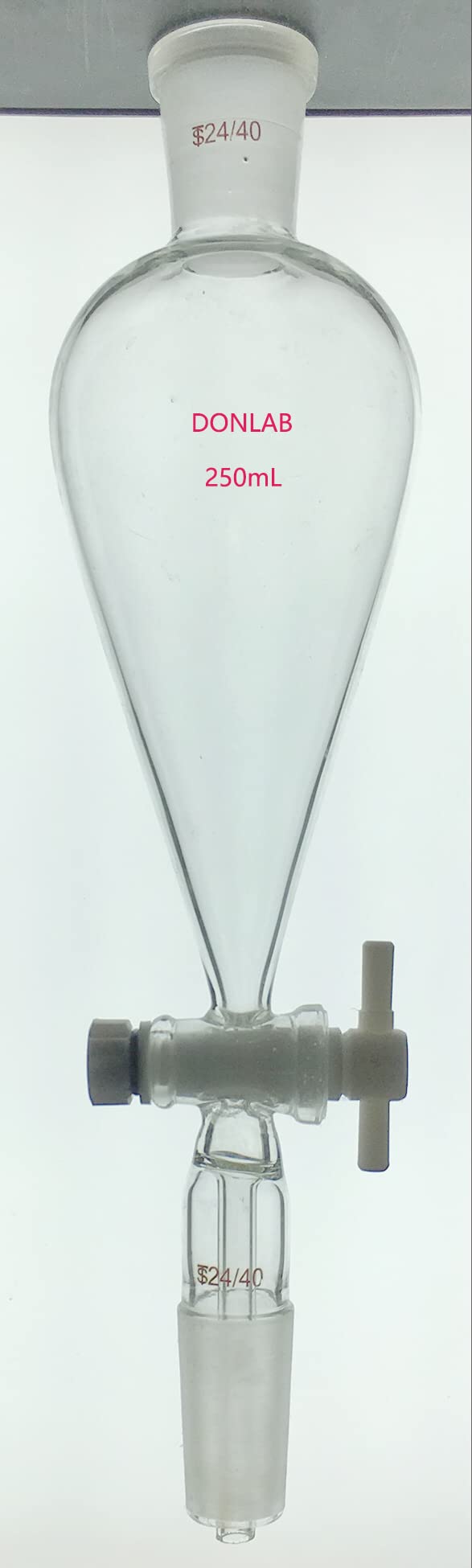 5000ml Conical Separatory Funnel with 24/40 Ground Glass Joint - Laboratory Glassware for Essential Oil Extraction, Chemistry Experiments & Liquid Separation - Includes PTFE Stopcock & Glass Stopper - Perfect for Chemistry Labs, Research & DIY Projects