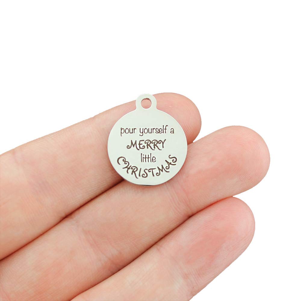 Stainless Steel Wine Charms for Christmas - Exclusive Holiday Collection - Bulk 10-Pack (BFS4354) | Perfect for Christmas Parties, Wine Tasting Events & Gift Giving