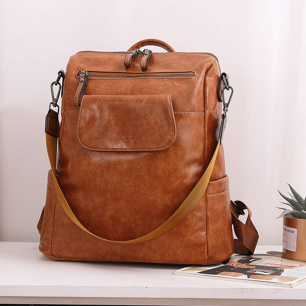 CLUCI Genuine Leather Backpack Purse for Women - Large Convertible Anti-Theft Travel Backpack Handbag | Perfect for Work, College & Weekend Getaways