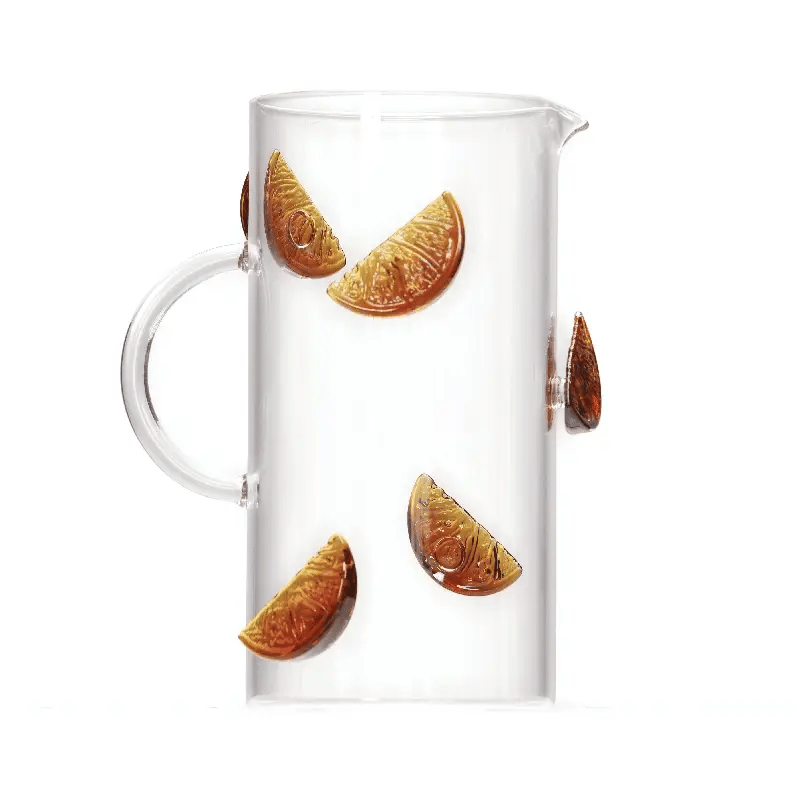 MAISON BALZAC Aperitif Jug - Elegant Clear & Amber Glass Pitcher for Cocktails, Sangria, Iced Tea & Party Drinks - Perfect for Entertaining & Home Bar Accessories