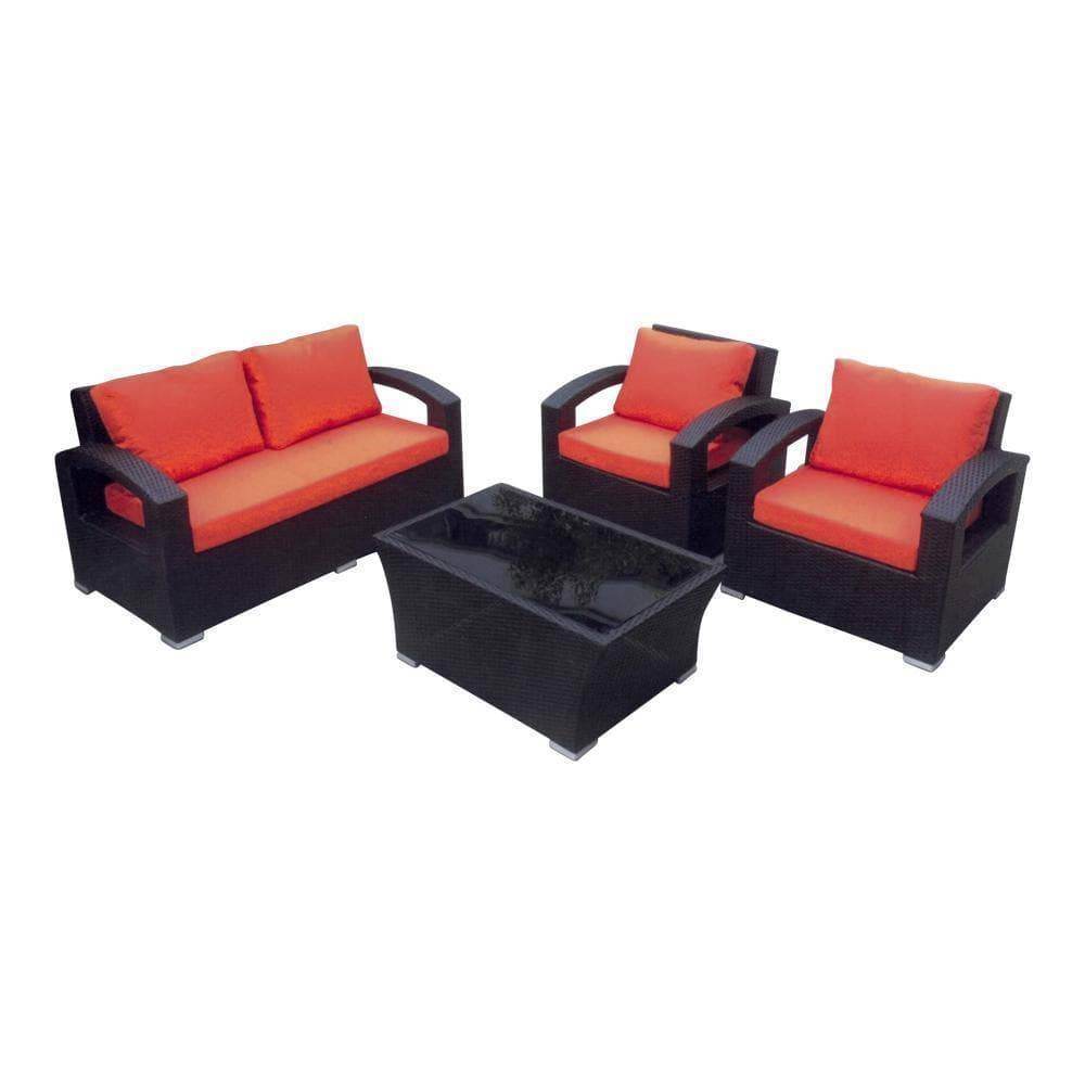 Geromy All-Weather Wicker Outdoor Sofa Set with Cushions - Patio Furniture for Garden, Poolside, Backyard & Balcony
