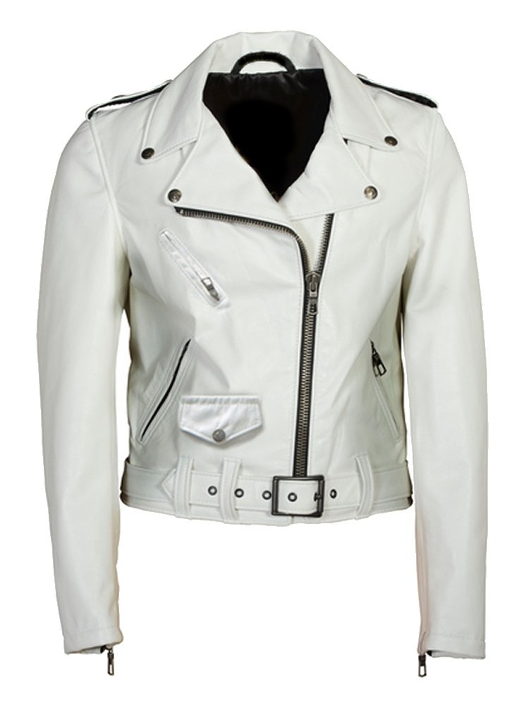 Women's Electric White Genuine Leather Jacket - Stylish & Comfortable for Everyday Wear, Parties & Night Out