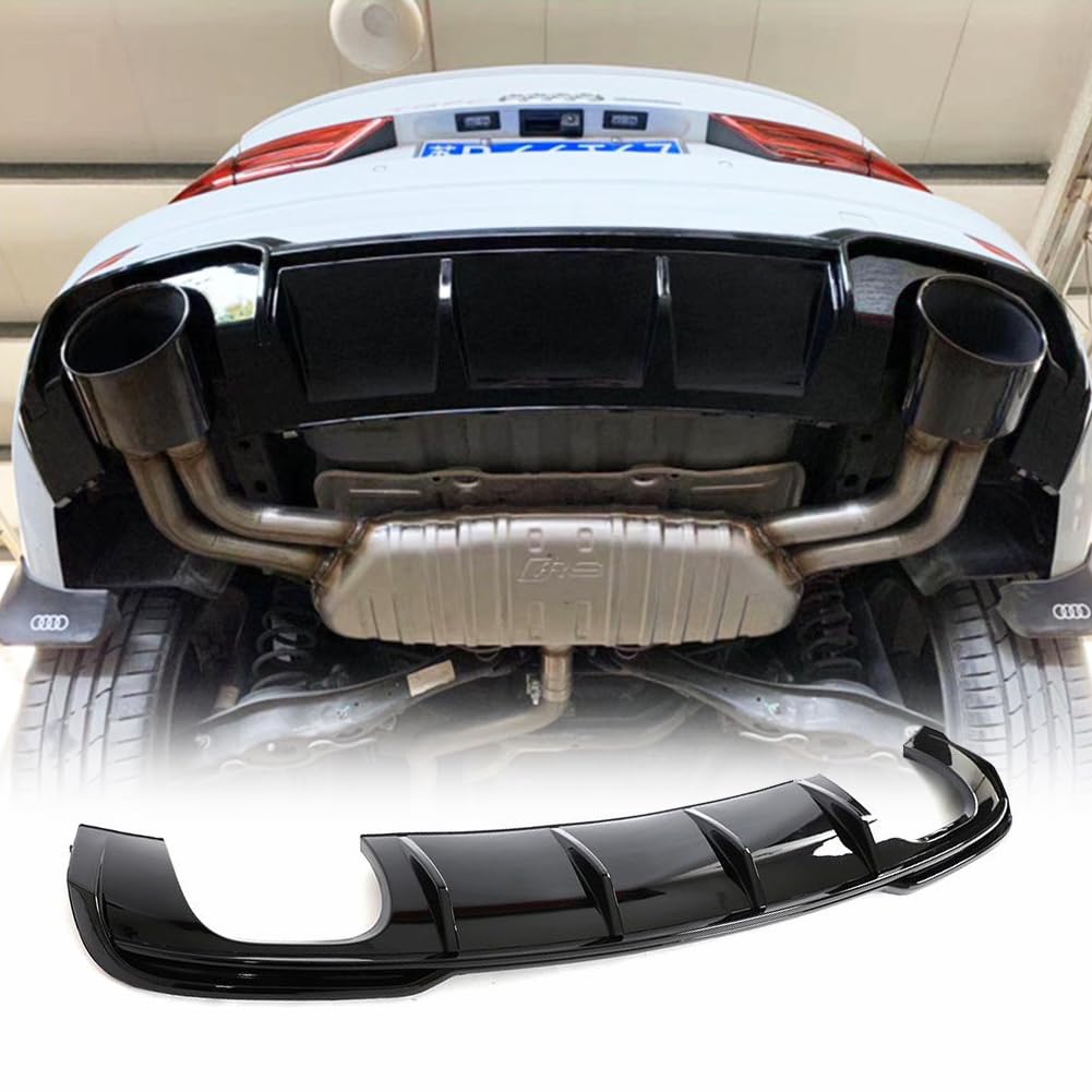 Audi A3 Rear Diffuser Bumper Lip Cover Spoiler - Black PP Material for 2017-2019 A3 Base Hatchback | Enhanced Aerodynamics & Sporty Look | Perfect for Street Racing & Car Modifications