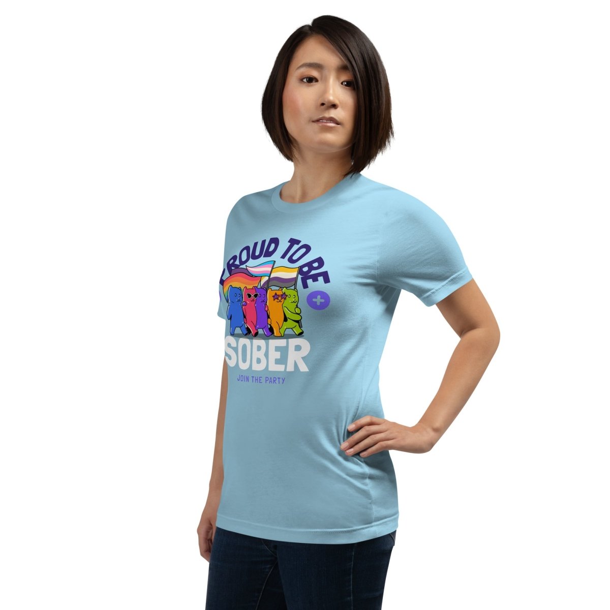 Proud to Be Sober Unisex T-Shirt - Rainbow Resilience Collection | Motivational Recovery Apparel for AA Meetings & Sober Celebrations