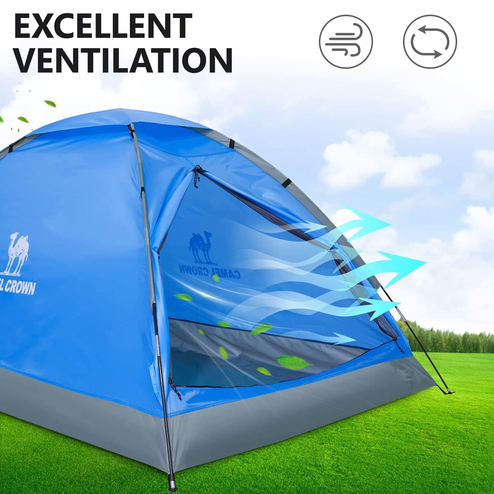 CAMEL CROWN 2-5 Person Waterproof Camping Tent - Lightweight for Hiking & Backpacking