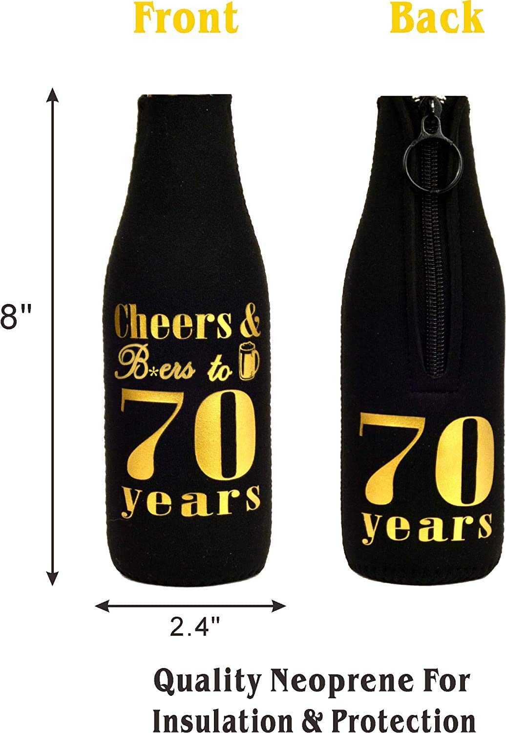 MEANT2TOBE 70th Birthday Decorations for Men - Personalized Can Cooler & Sleeve Set - Unique 70th Birthday Gifts for Him - Perfect for Birthday Parties, Retirement Celebrations & Father's Day Gifts