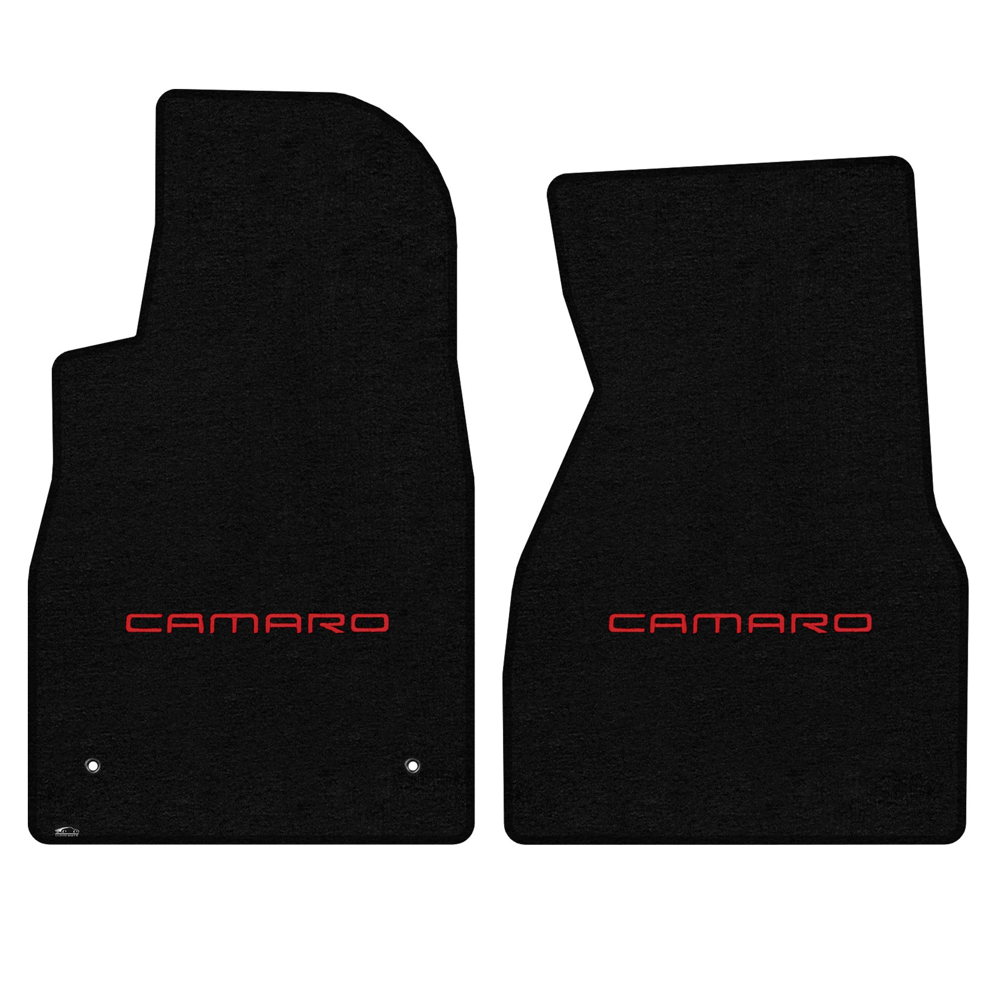Premium Custom-Fit Carpeted Floor Mats for 1993-2002 Chevy Camaro - Luxury Car Floor Liners with Red Logo (Black, Front Mats) - Perfect for Daily Commuting, Road Trips & Car Protection