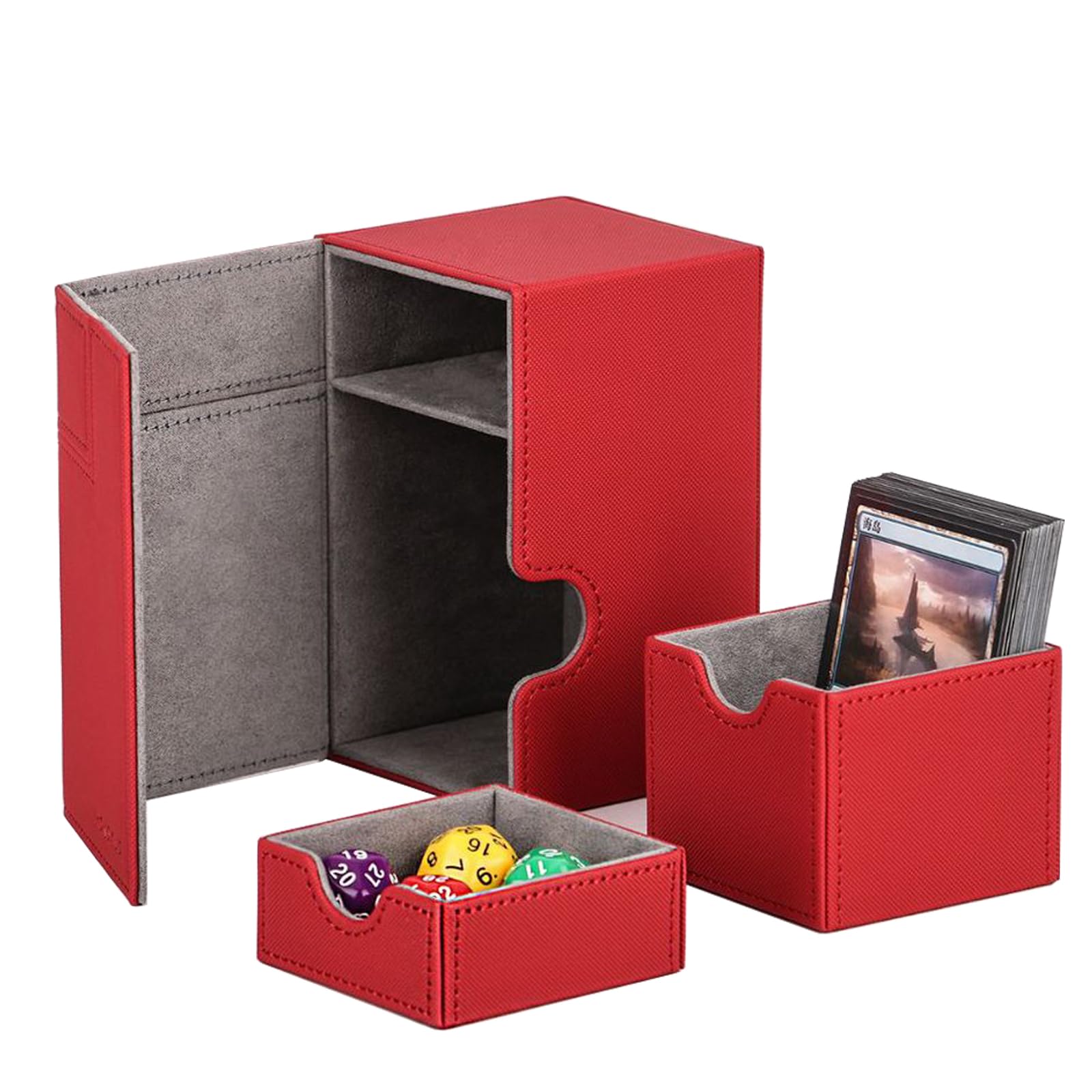 Premium PU Leather Deck Game Card Box - Durable Playing Cards Storage Case for Trading & Collectible Cards - Perfect for MTG, Pokemon, and Board Game Nights