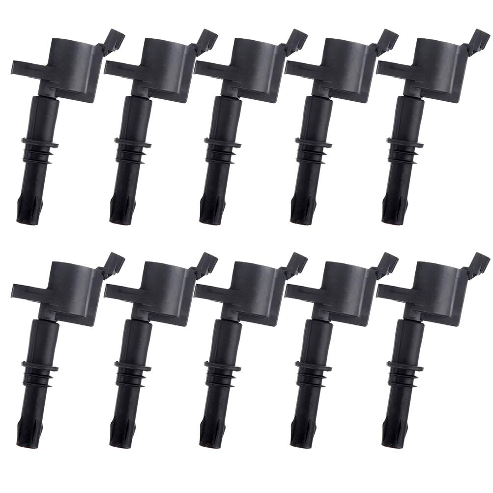 AUTOMUTO 10-Pack Ignition Coil Compatible with 2005-2008 Ford Expedition 5.4L V8 - Replacement for DG511 - Perfect for Engine Tune-Ups & Performance Upgrades