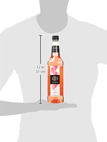 Maison Routin 1883 Rose Syrup - 1000ml Premium Glass Bottle for Cocktails, Desserts & Baking | Floral Flavor Enhancer for Drinks, Pastries & Gourmet Recipes