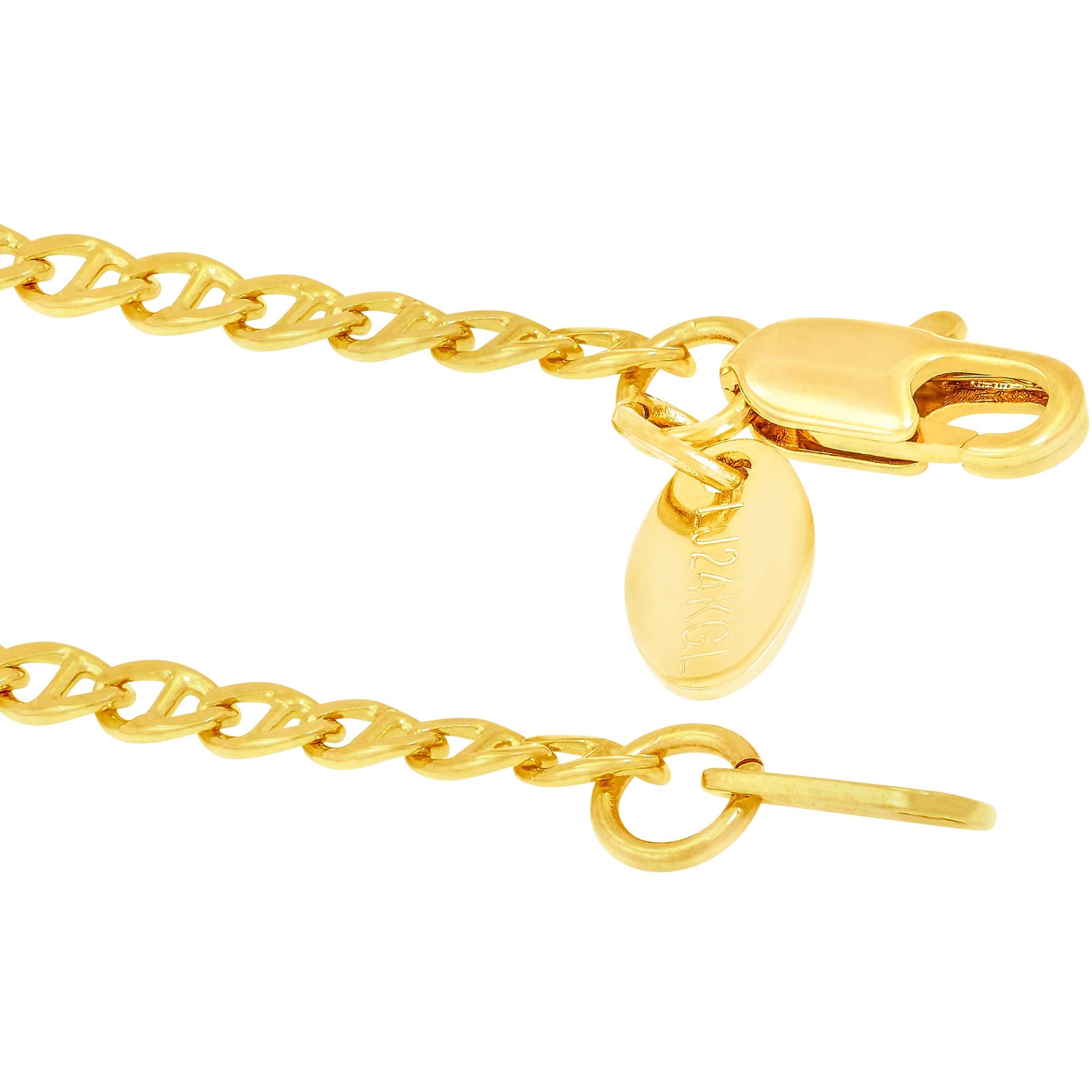 LIFETIME JEWELRY Women's 24k Gold Plated 2.6mm Mariner Ankle Bracelet - Elegant Anklet for Beach, Party & Everyday Wear