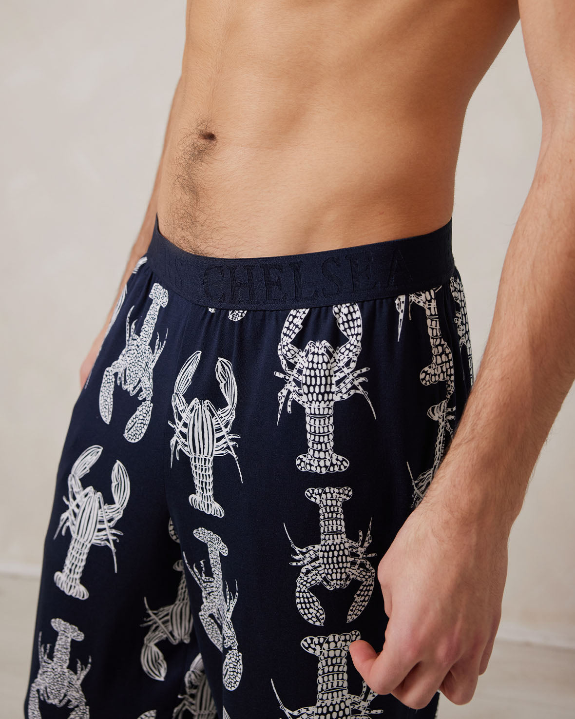Lobster Sketch Print Long Pajama Pants for Women - Soft & Comfortable Sleepwear for Lounge & Bedtime