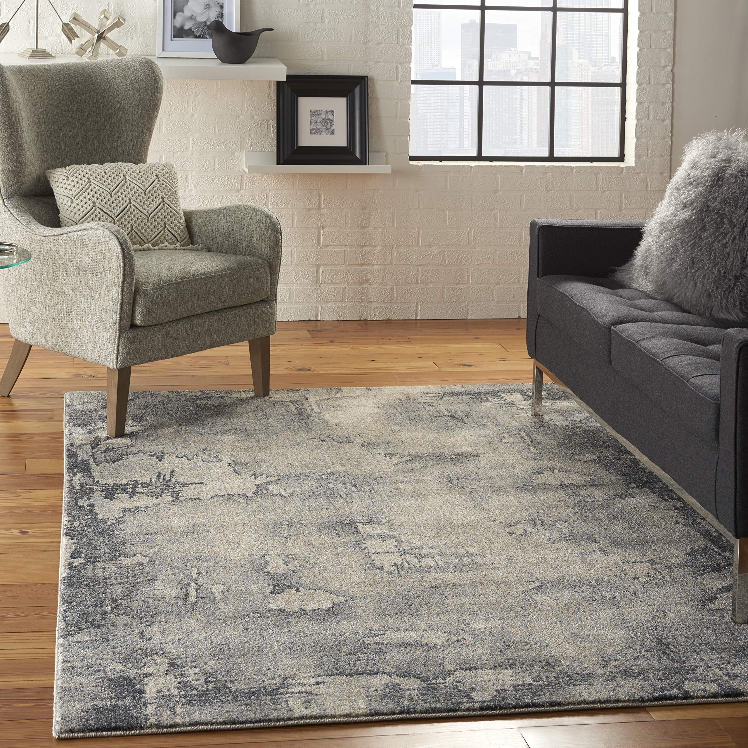 Kathy Ireland Home Moroccan Celebration Abstract Blue/Beige 3'10
