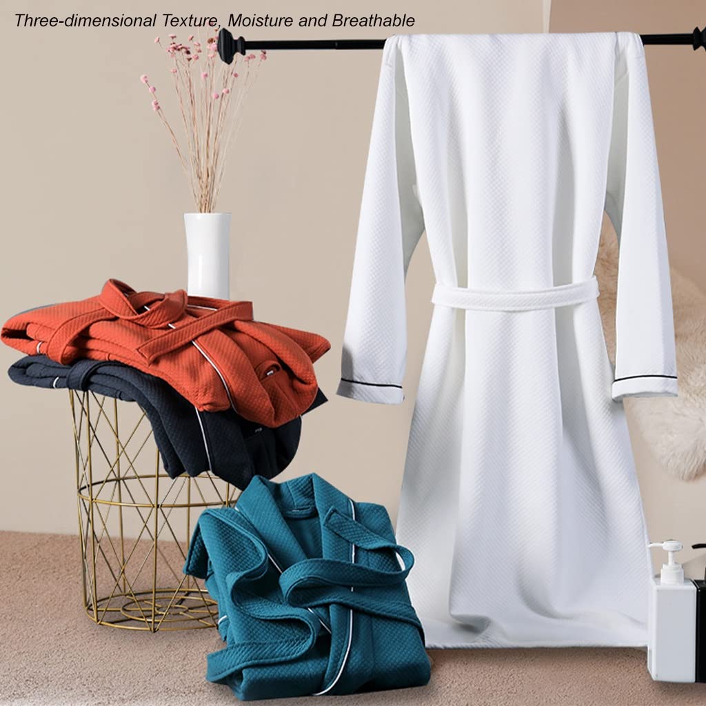 Women's Cotton Kimono Style Terrycloth Bathrobe - Soft Absorbent Quick-Drying Sleepwear for Autumn & Winter | Plus Size L (120cm) | Gentleman Gray | Perfect for Spa, Lounge & Cozy Nights at Home