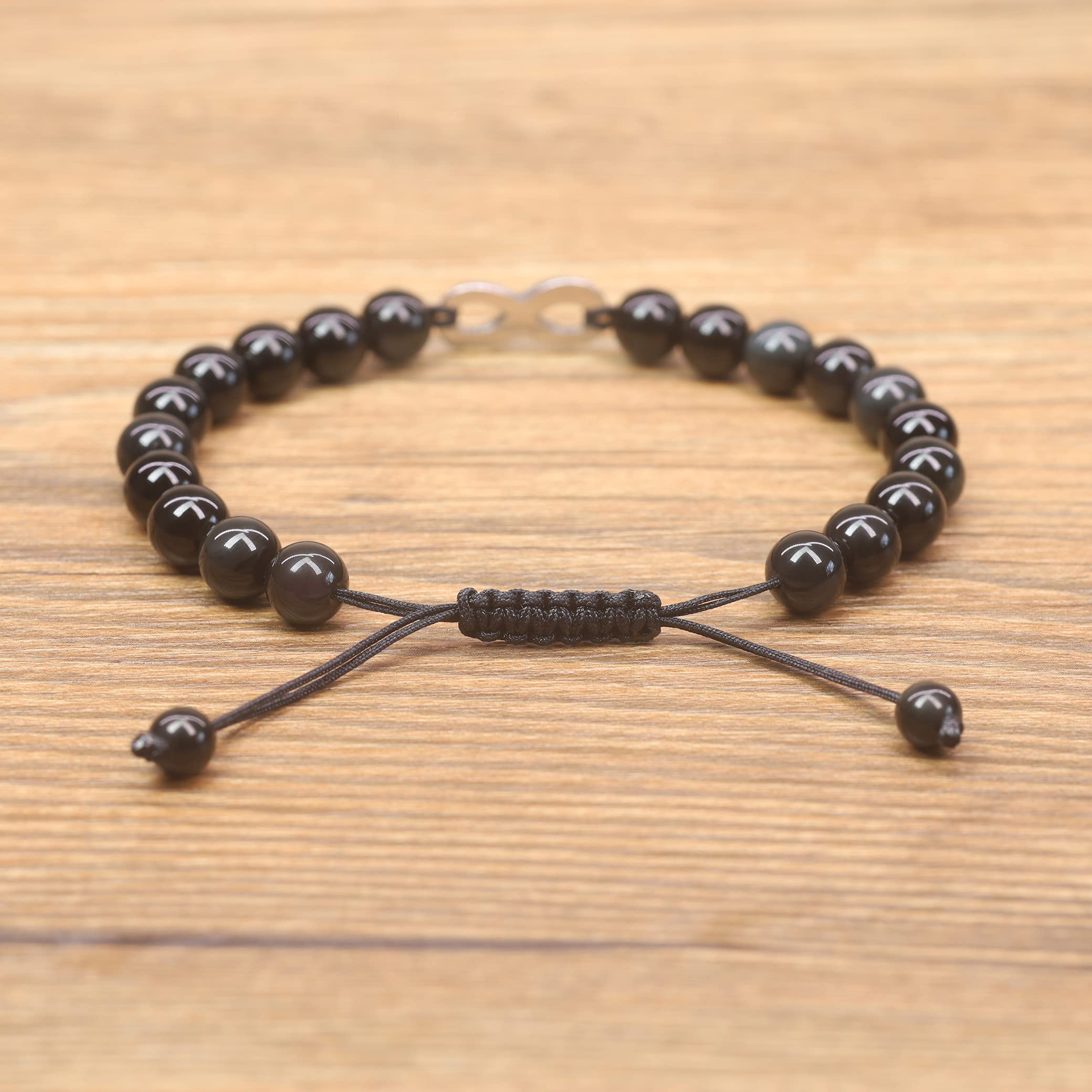 COAI Infinity His and Hers Stone Matching Couples Bracelets - Romantic Jewelry Gift for Couples, Anniversary, Wedding, Valentine's Day - Adjustable Unisex Bracelet Set for Him and Her