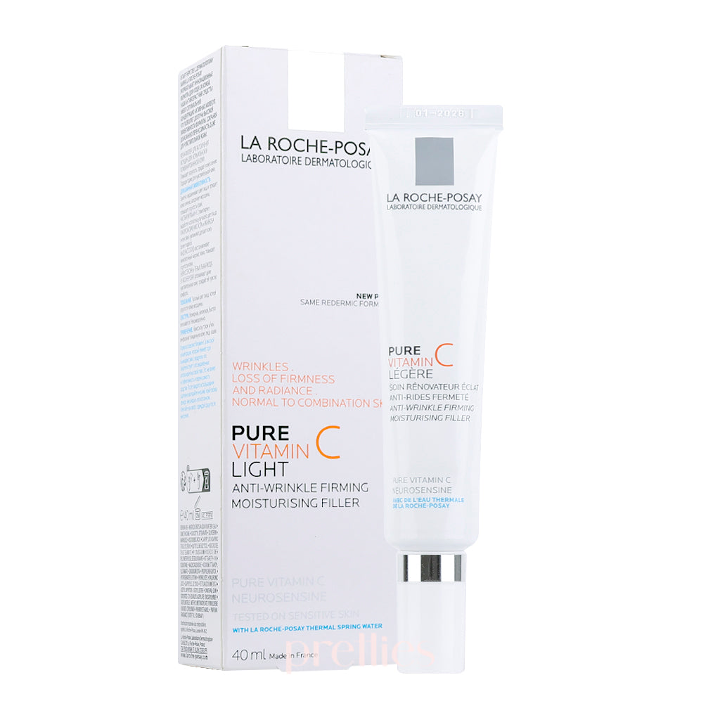 La Roche-Posay Pure Vitamin C Face Cream 40ml - Brightening Anti-Aging Moisturizer for Glowing Skin | Day & Night Use for All Skin Types