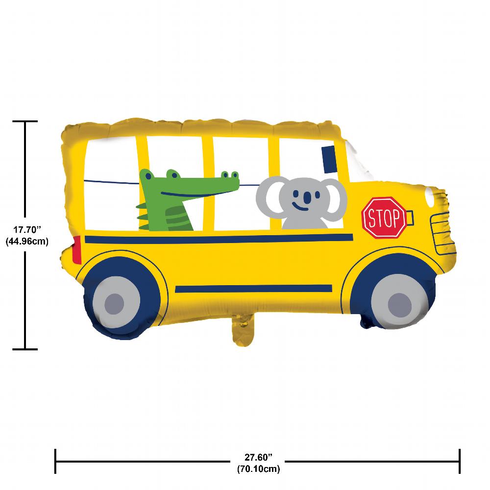 10-Piece Bulk Transportation Time City Life Yellow School Bus Balloons - Perfect for Birthday Parties, School Events & Themed Decorations