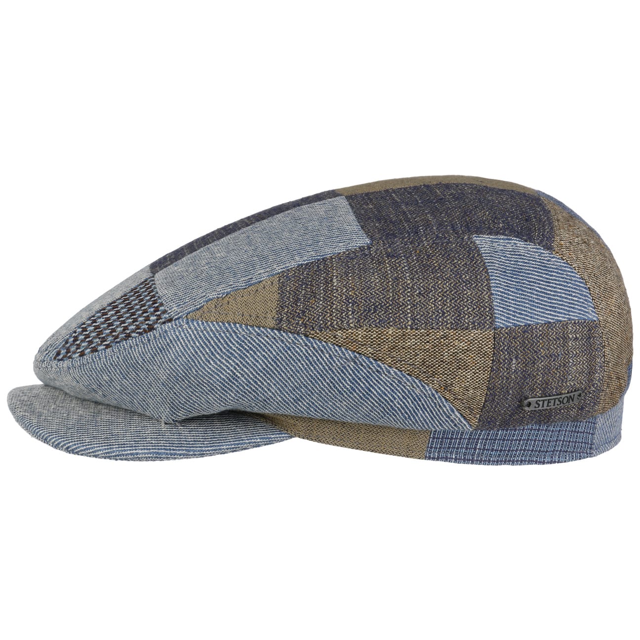 Stetson Laughlin Driver Patchwork Flat Cap for Men - Vintage Style Cotton Twill Hat for Casual Wear, Driving, and Outdoor Activities