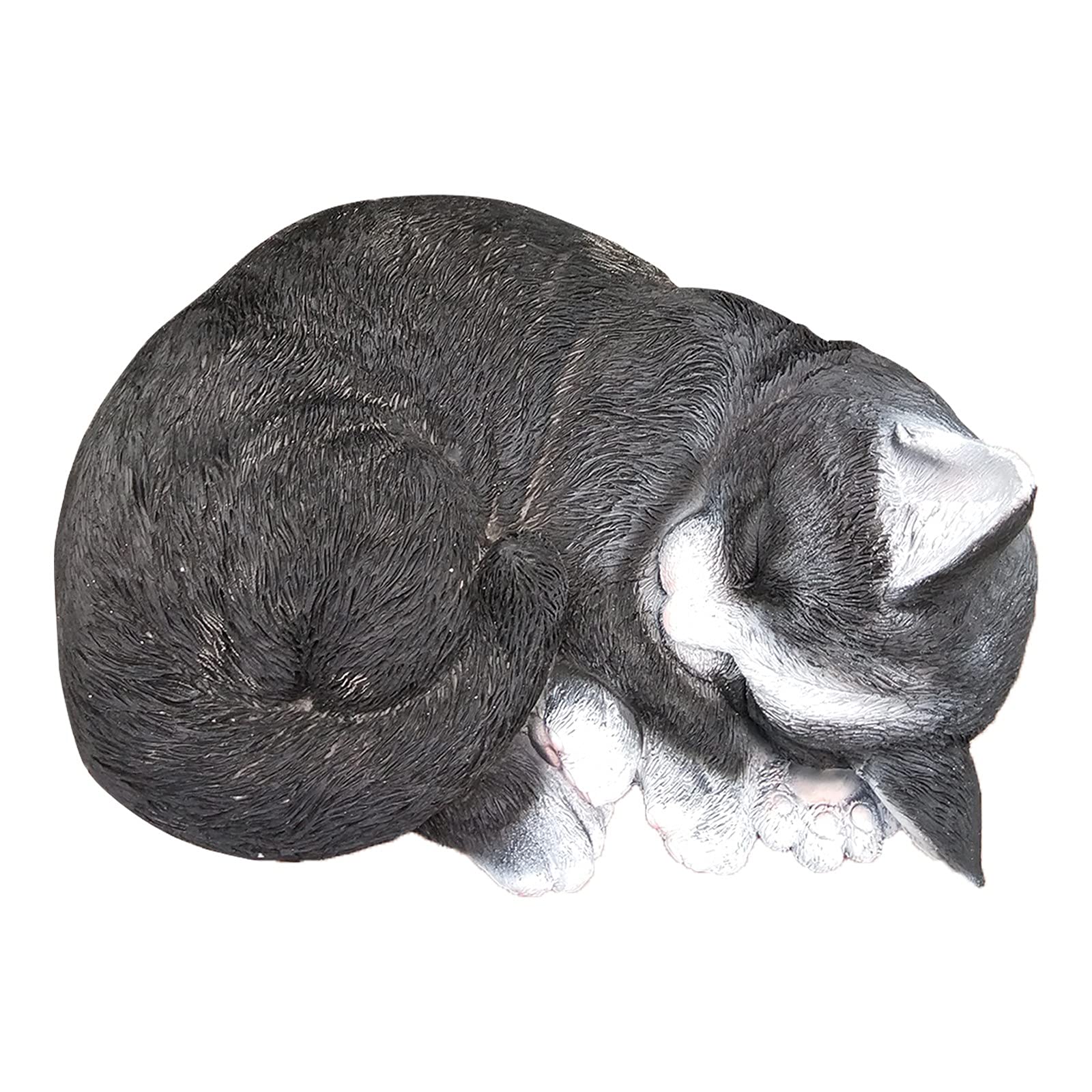 DFDGBD Resin Garden Cat Statue - Decorative Sleeping Cat Outdoor Garden Stone Collection, Home Decor Filler Ornament for Christmas Tree (Black, One Size) - Perfect for Lawn, Yard, Patio & Holiday Decorations