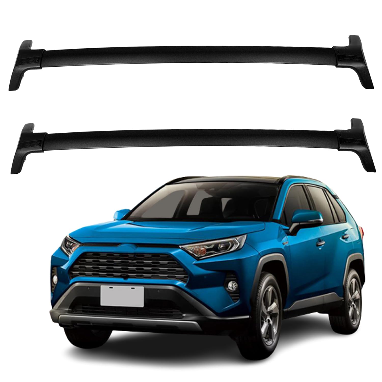 OCPTY Universal Cross Bars Roof Rack - Compatible with Toyota RAV4 2019-2020 Models - Heavy Duty Luggage Racks for Cargo Carrier, Kayak, Canoe, Bike, Snowboard & Ski - Perfect for Road Trips & Outdoor Adventures