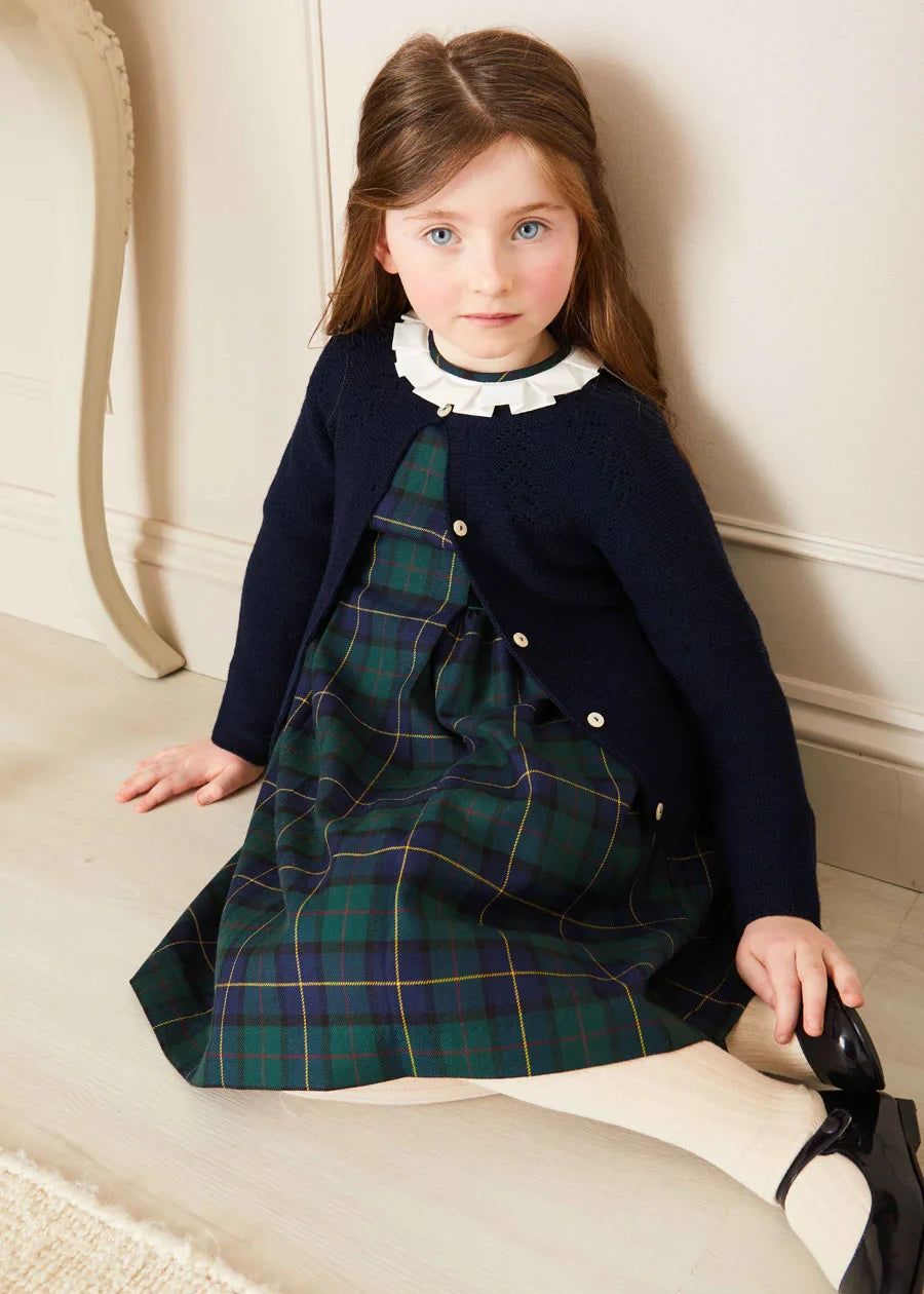Windsor Tartan Dress for Girls - Classic Plaid A-Line Dress with Bow Detail | Perfect for School, Parties, and Holiday Outfits