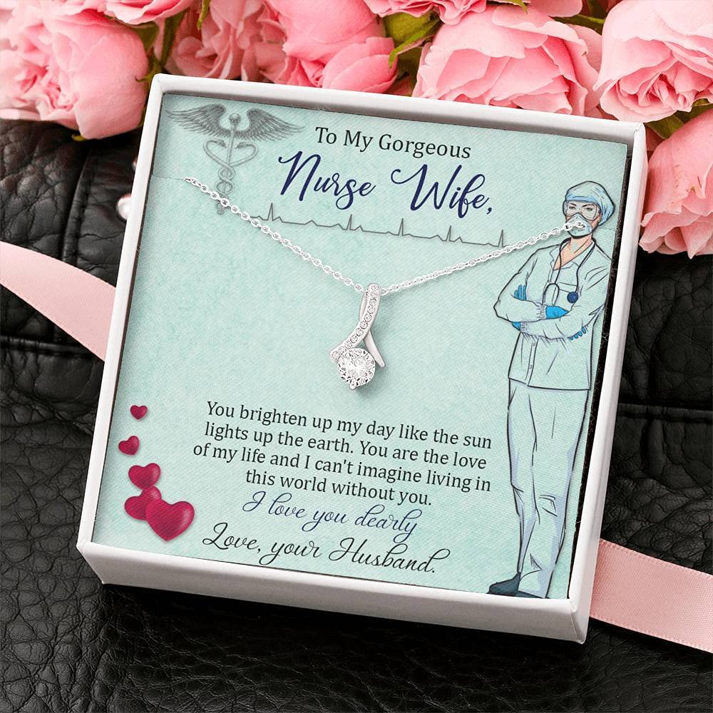 Beautiful Nurse Appreciation Necklace Gift for Wife - Elegant Jewelry with Love Message Card - Perfect for Nurses Week, Birthday, Anniversary & Special Occasions