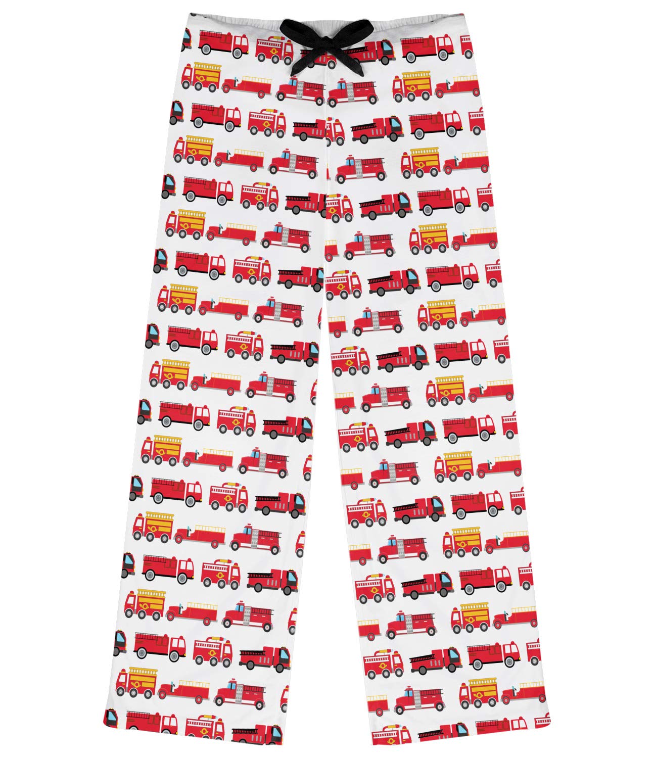 Firetrucks Women's Pajama Pants - Soft Sleepwear Lounge Pants with Elastic Waistband, Red Flannel Plaid Print - Perfect for Sleepovers, Relaxing at Home & Cozy Nights