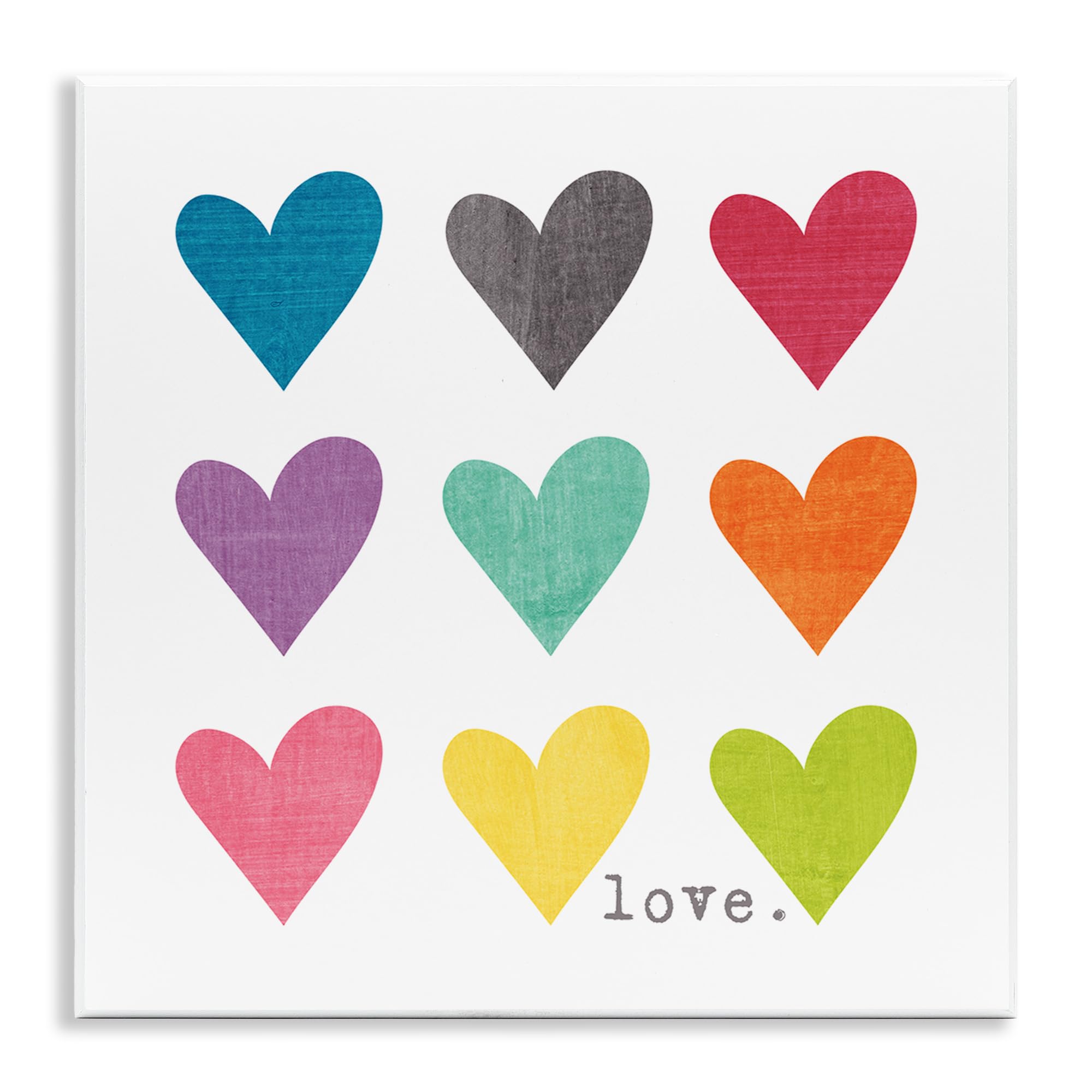 Stupell Industries 12x12 Watercolor Cute Hearts Love Wall Plaque - Multi-Color Romantic Home Decor for Valentine's Day, Wedding & Bedroom