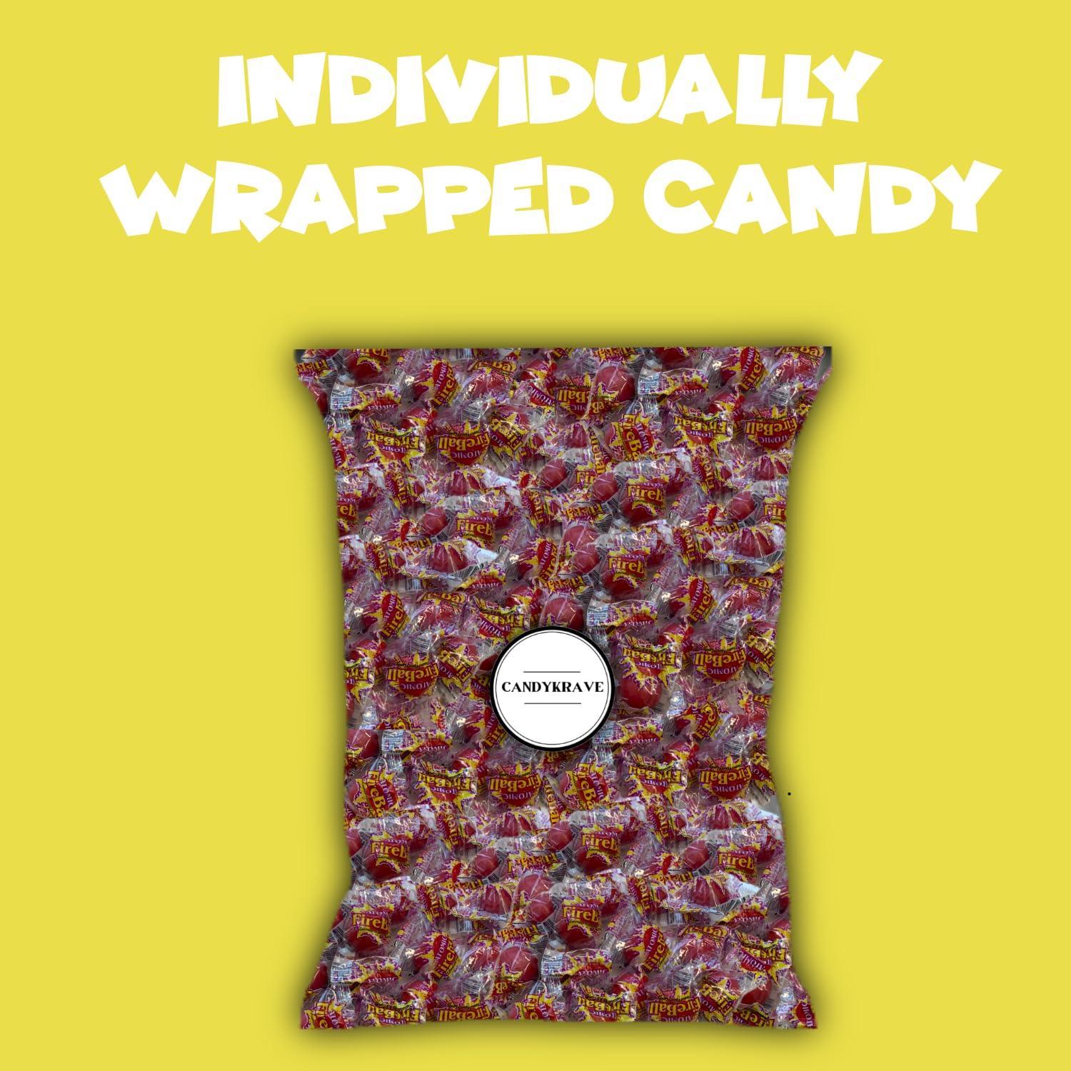 Bulk Atomic Fireballs Candy - 5 LB Cinnamon Flavored Hard Candy Individually Wrapped - Jawbreakers for Parties, Halloween Treats & Office Snacks