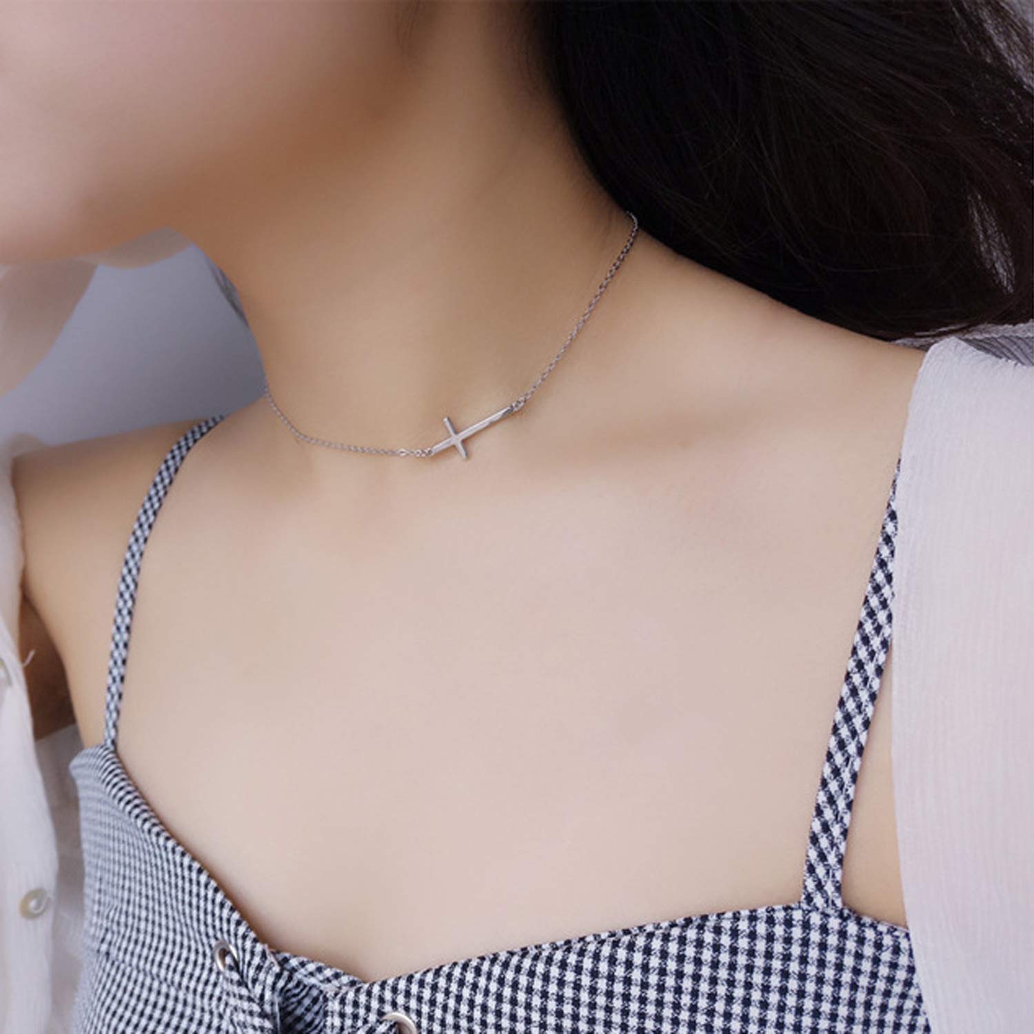 Elegant Small Cross Pendant Necklace for Women - Minimalist Sterling Silver Religious Jewelry - Perfect Mother's Day, Birthday & Anniversary Gift - Ideal for Church, Weddings & Everyday Wear