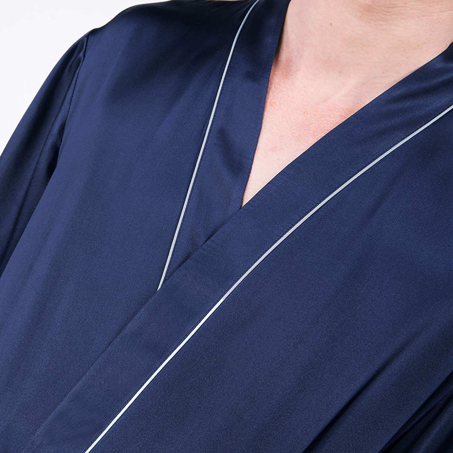 Luxury Mulberry Silk Robe for Men - Lightweight Long Sleeve Bathrobe & Sleepwear - Perfect for Spa, Lounge & Home Relaxation