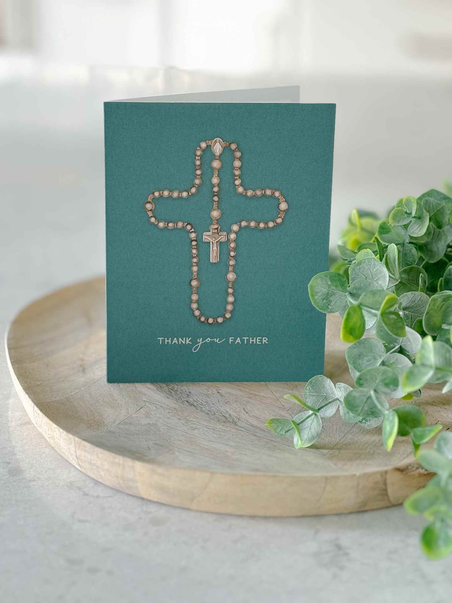 Thank You Priest Rosary Card Set of 4 - Religious Appreciation Gifts for Clergy, First Communion, Confirmation & Church Events