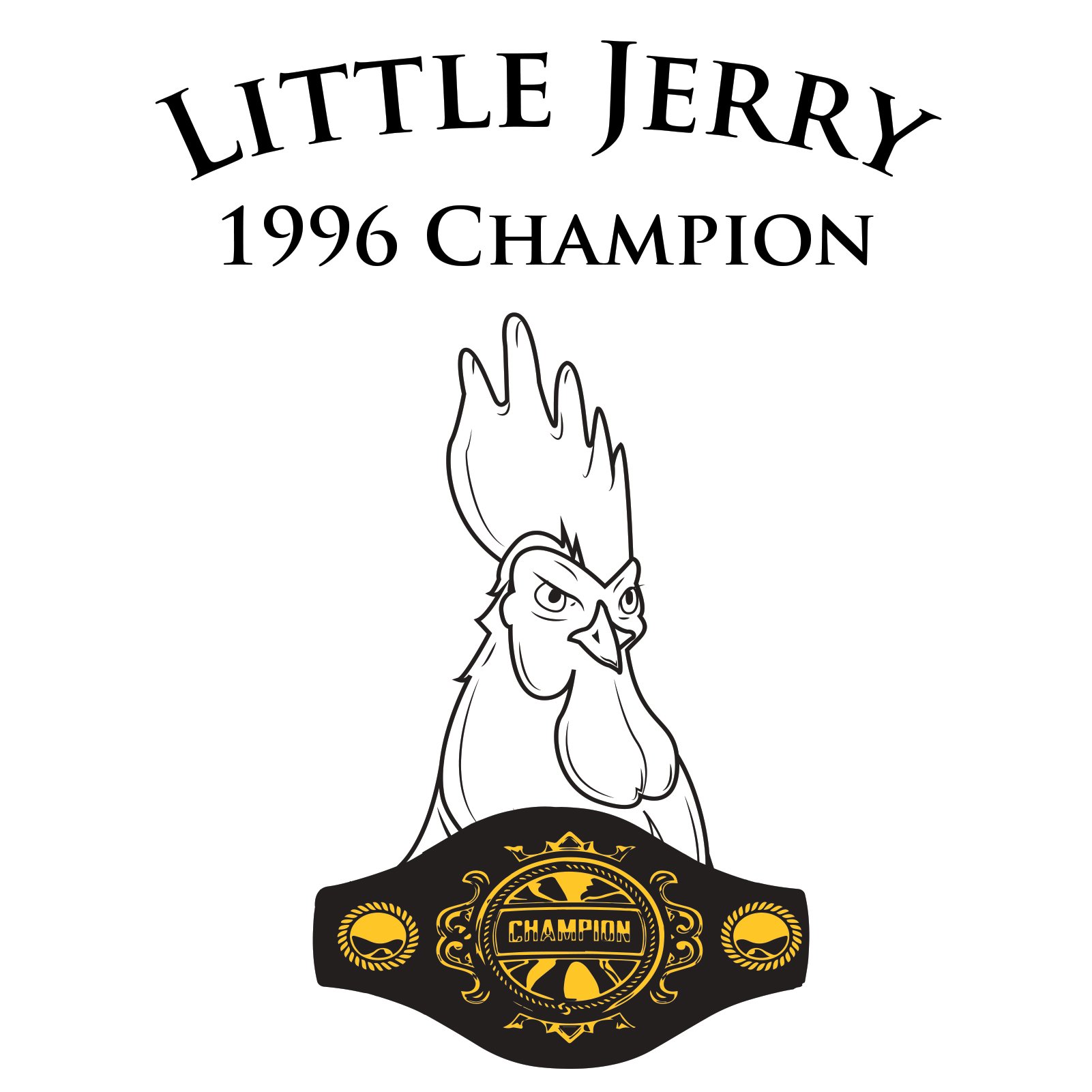 UGP Campus Apparel - Little Jerry Funny Chicken Rooster Champion TV Show T-Shirt - Small White - Soft Cotton Tee for Fans, Comedy Lovers & Casual Wear