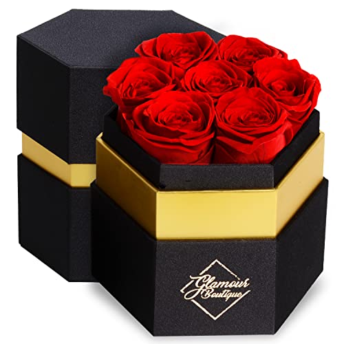 Red 7 Roses Black Box