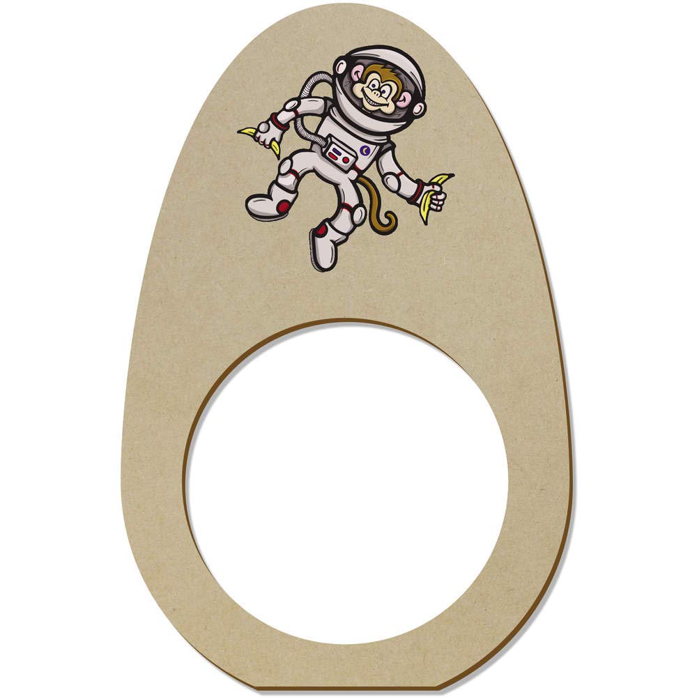 5-Pack 'Space Monkey' Wooden Napkin Rings - Unique Tableware for Dinner Parties & Home Decor (NR00042980) - Perfect for Weddings, Holidays & Special Occasions