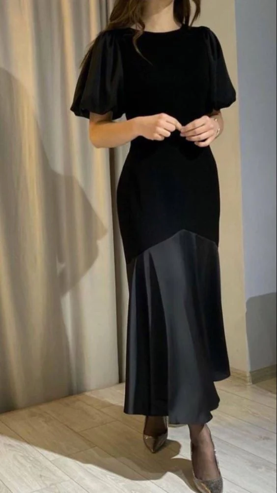 Elegant Black Long Prom Dress - Modest Formal Evening Gown for Homecoming, Wedding & Special Occasions | Style J4808