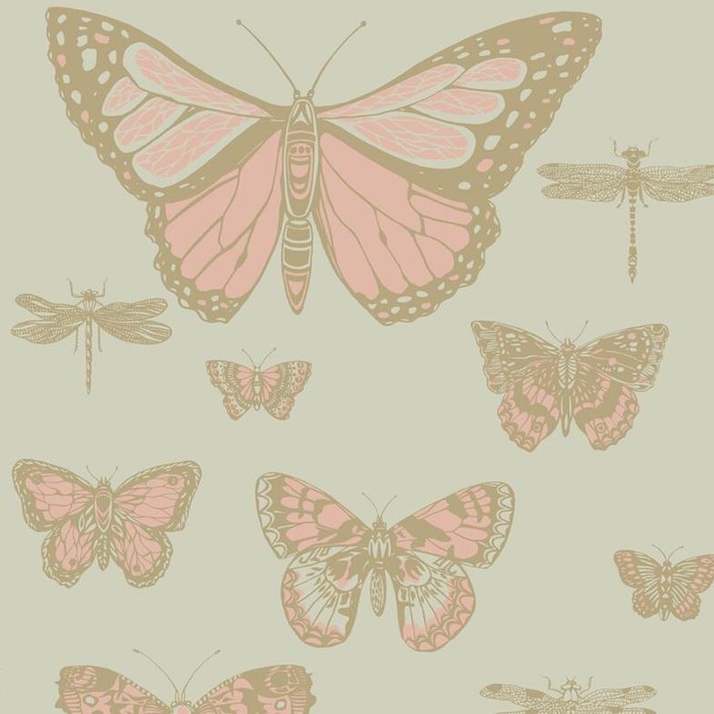 Cole & Son Wallpaper - Butterflies & Dragonflies Floral Design, Peel & Stick Removable Wallpaper for Bedroom, Living Room, Nursery Decor