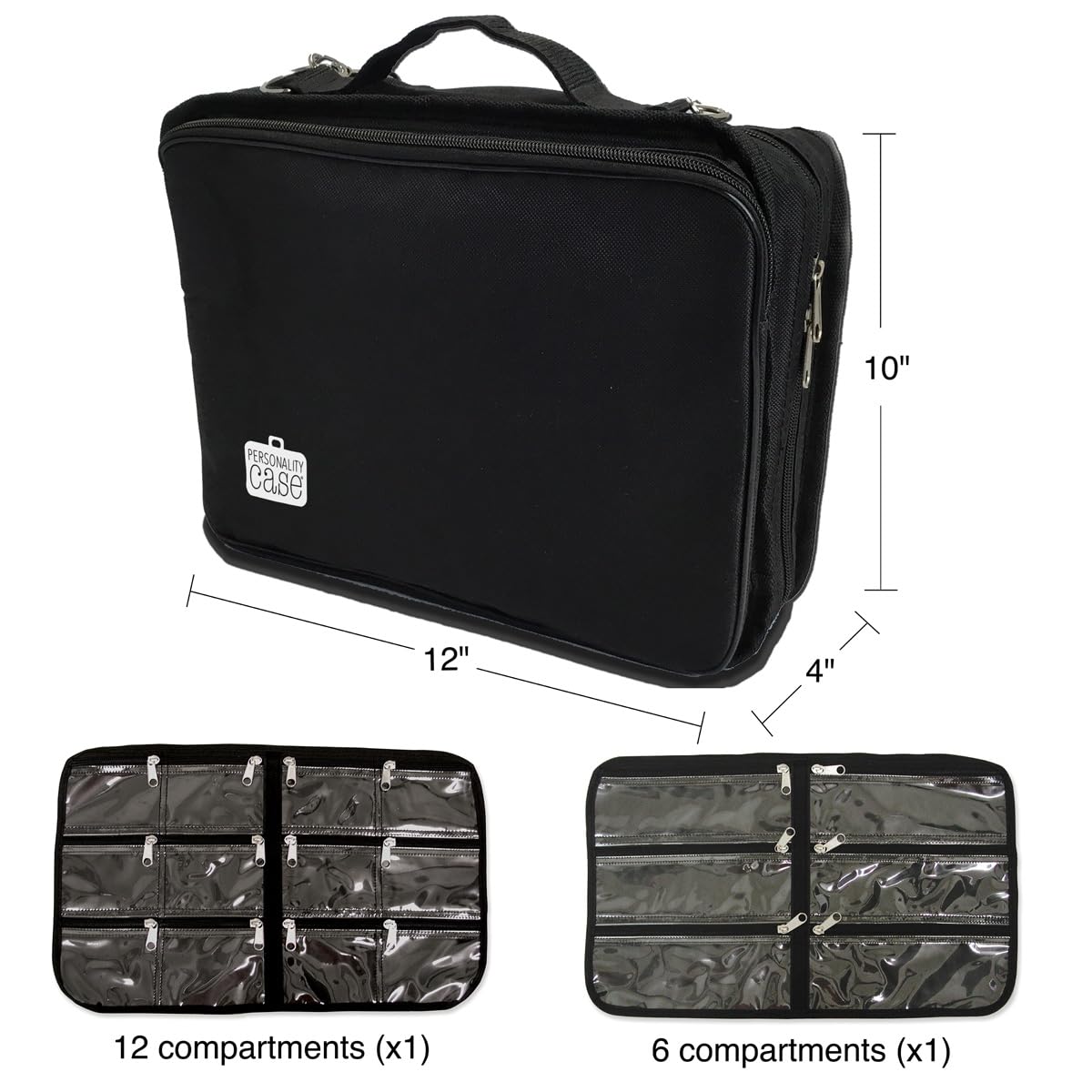 The Beadsmith Crafter’s Tote – 12 x 10 Inch Personality Case with Shoulder Strap & Removable Zippered Pockets – Perfect for Arts & Crafts Storage, Travel Organizer, Makeup Bag & Toiletries Case – Ideal for DIY Projects, Camping Trips & On-the-Go Organization