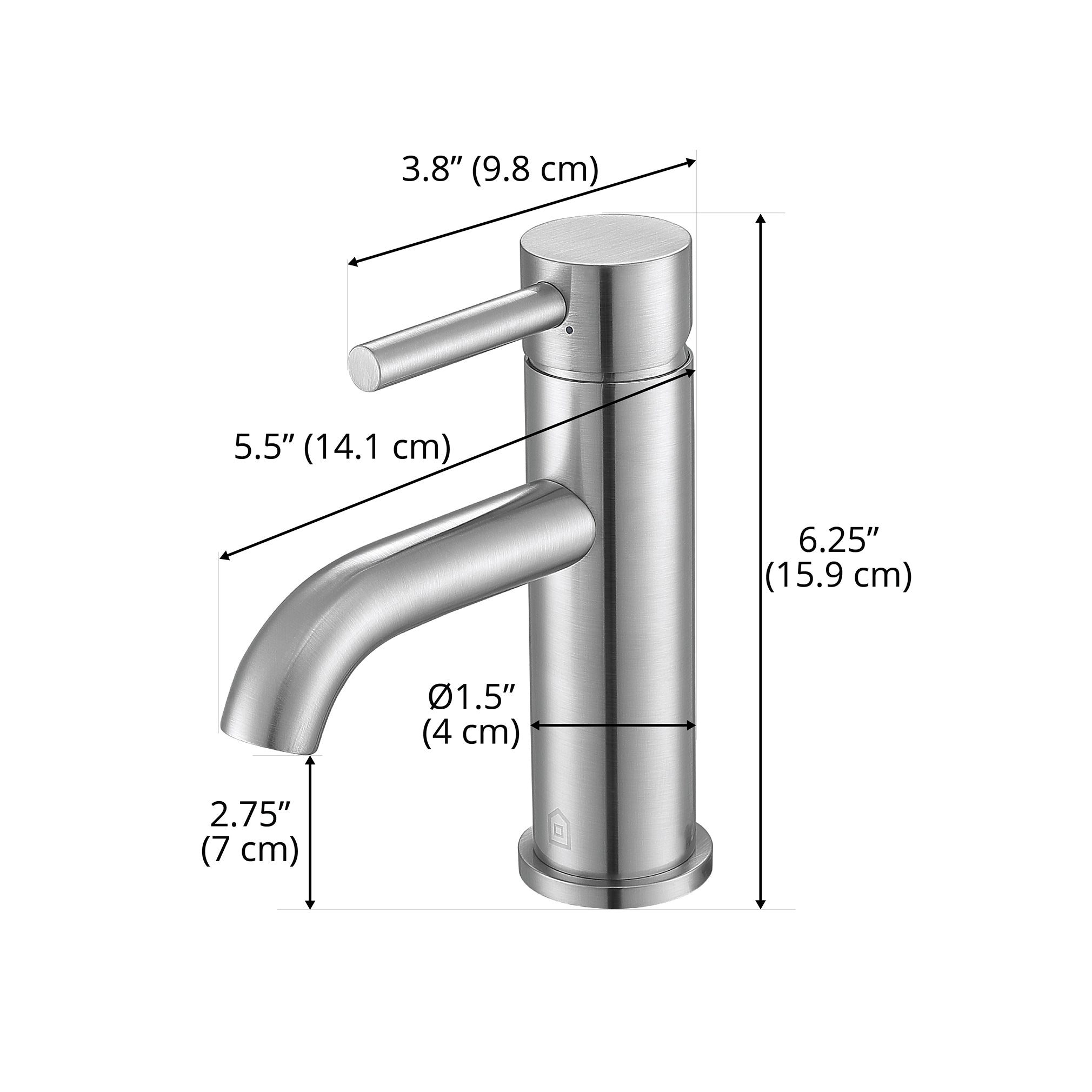 Valencia Series Single Lever Bathroom Faucet - Brushed Nickel Finish - Modern Water-Saving Design for Bathroom Sink, Vanity & Powder Room