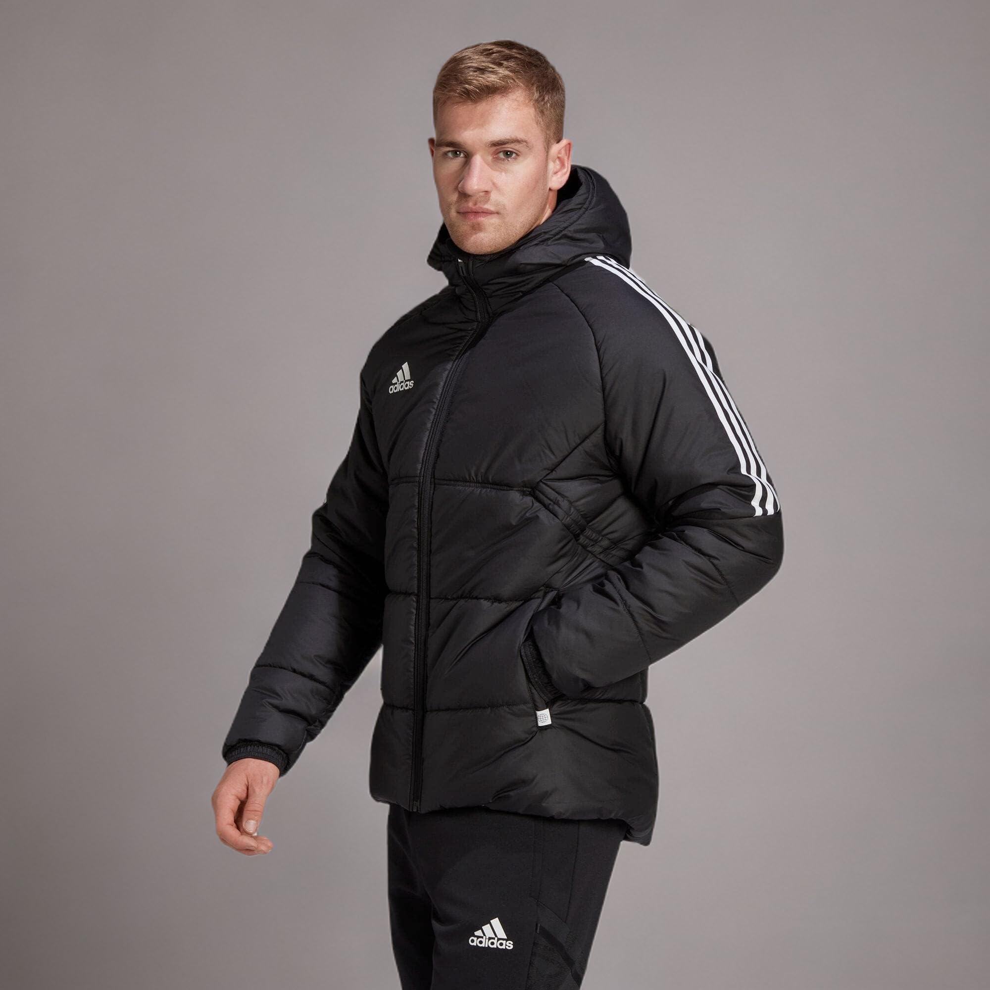 adidas Men's Essentials Insulated Hooded Jacket - Lightweight Winter Coat for Running, Hiking & Outdoor Activities | Water-Resistant Warm Jacket for Cold Weather