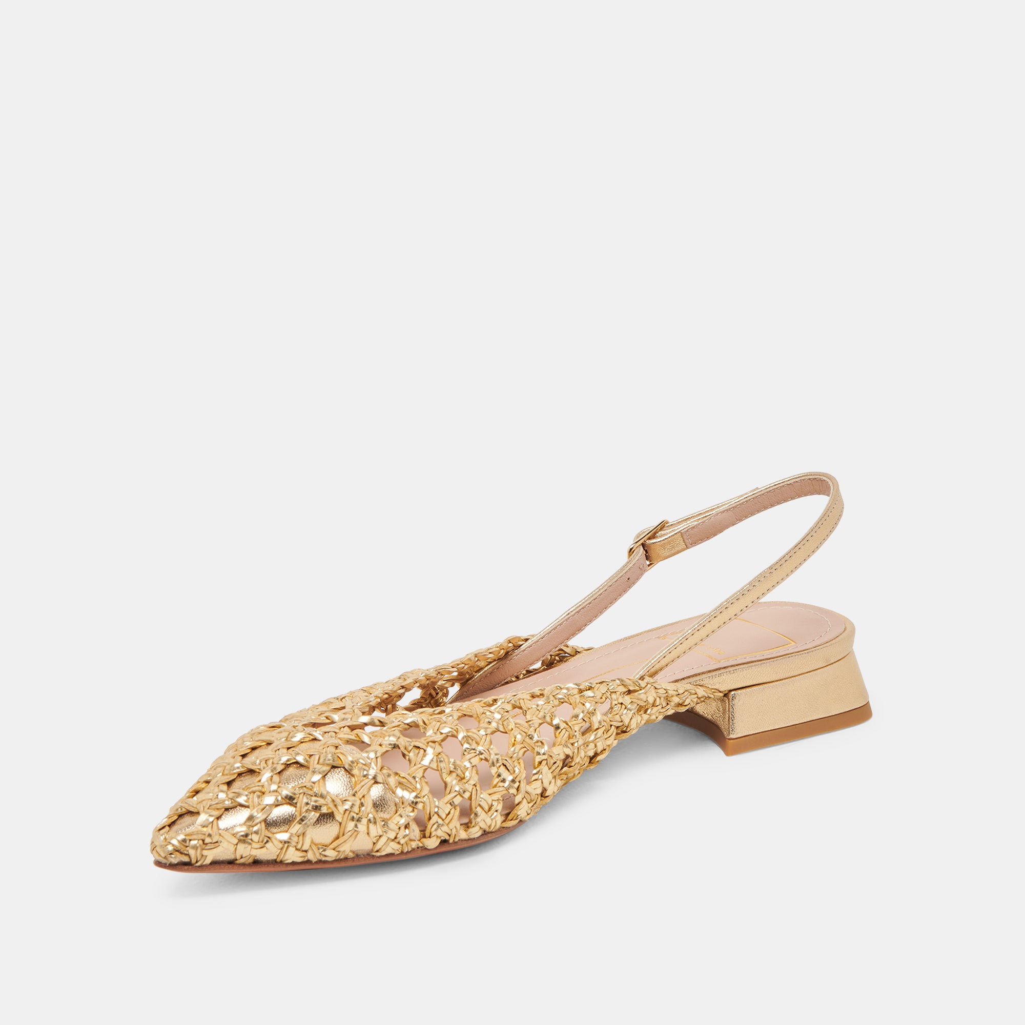 CYNDI Women's Gold Woven Flat Shoes - Comfortable Casual Loafers for Work, Office & Everyday Wear