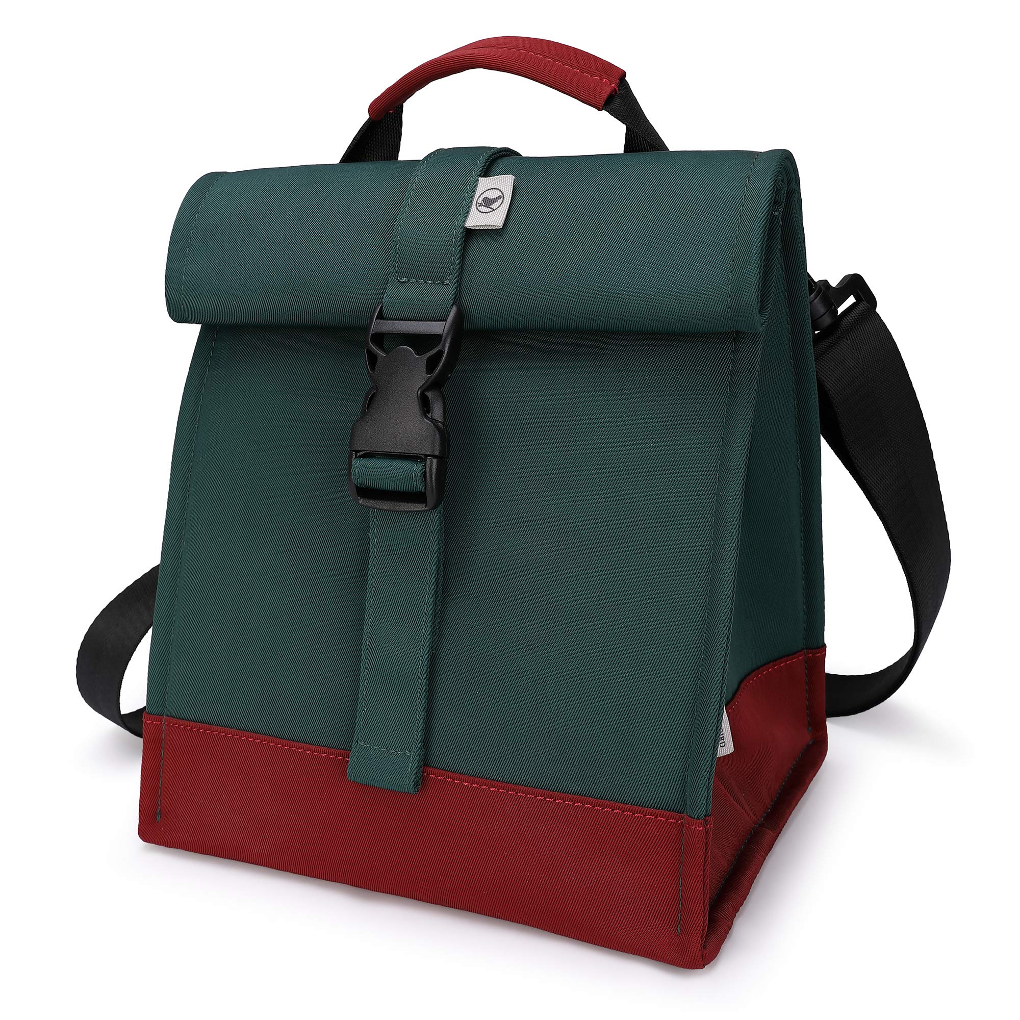 SUNNY BIRD Insulated Lunch Bag with Roll Top - Reusable Thermal Lunch Box Tote for Women, Men & Teens - Perfect for Work, School & Picnics (Green)