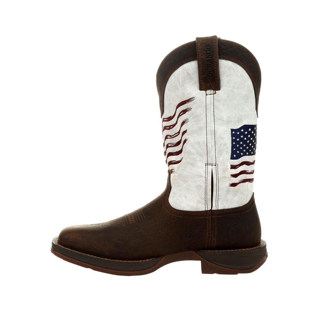 Rebel Distressed Flag Embroidered Western Boots for Women - Vintage Cowgirl Ankle Boots with Patriotic American Flag Design - Perfect for Country Music Festivals, Rodeos, and Western Fashion