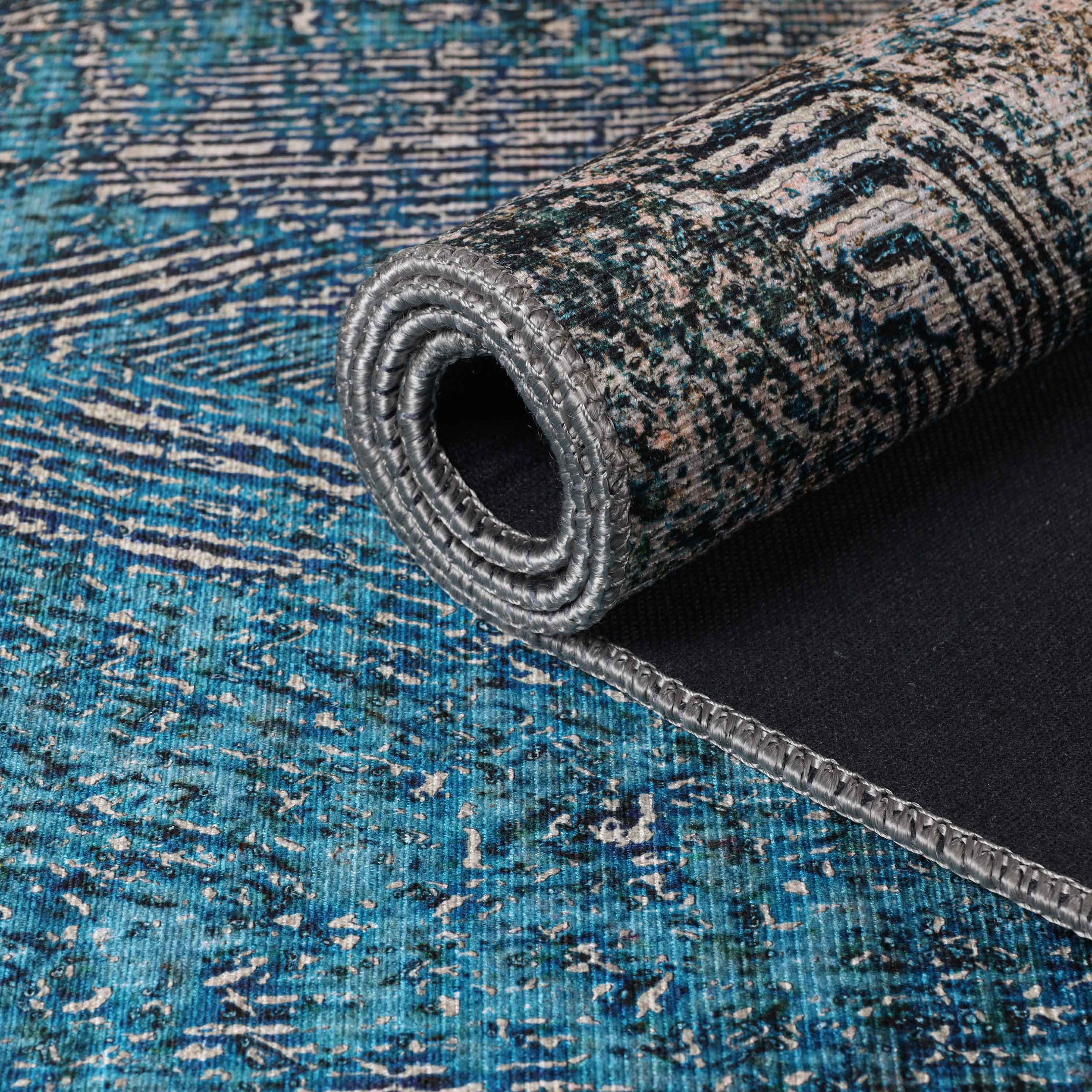 Modern Geometric Power Loomed Indoor Area Rug - Non-Slip Living Room Carpet, Bedroom Runner Rug for Home Decor - Perfect for Living Spaces, Bedrooms & Offices