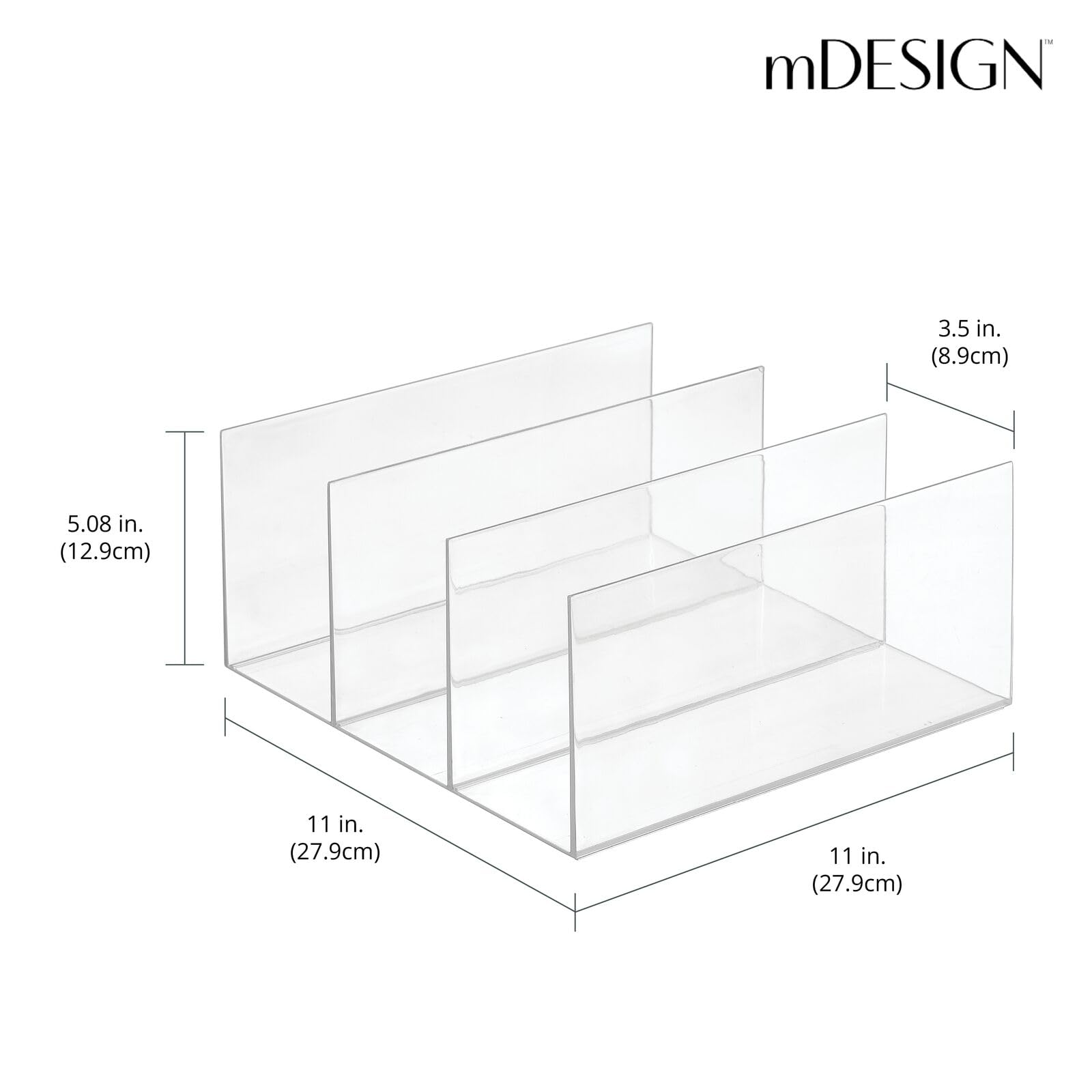 mDesign Plastic Purse & Handbag Organizer - 6-Section Closet Storage for Bags, Wallets, Clutches - Space-Saving Cabinet & Bedroom Organization - Clear Lumiere Collection - Perfect for Closet, Dresser & Travel Use