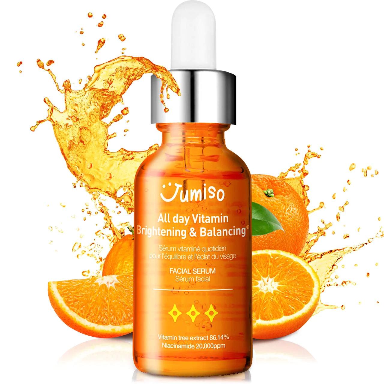 JUMISO All Day Vitamin Brightening & Balancing Facial Serum 30ml | Brightening Vitamin C Serum for Glowing Skin | Perfect for Day & Night Skincare Routine