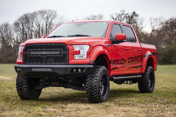 2015-2018 Ford F150 & 2017-2021 F250 F350 Super Duty Running Boards for 2WD/4WD Super Crew Cab - Heavy Duty SRB151791 - Perfect for Off-Roading & Truck Access
