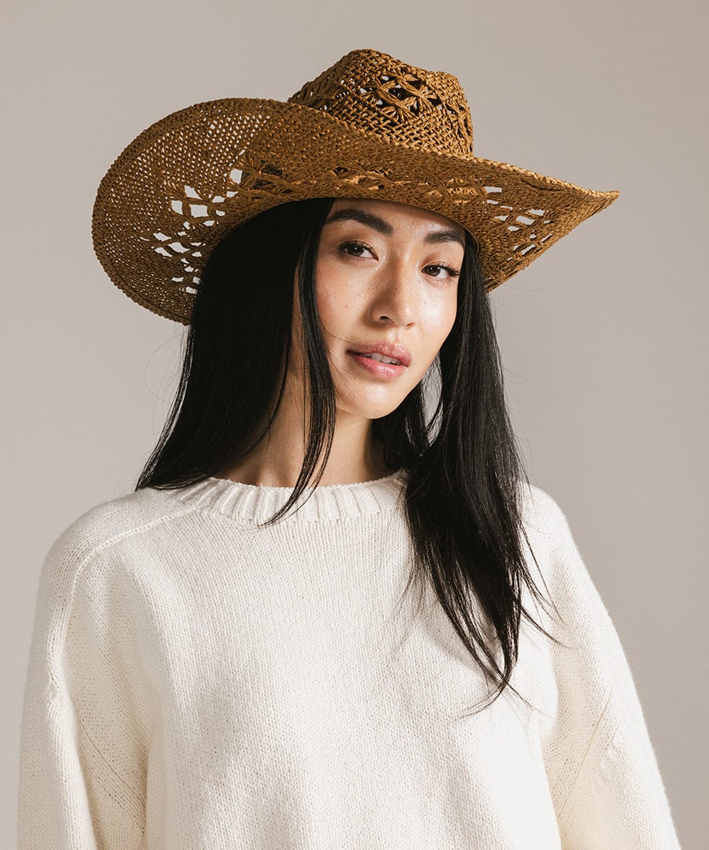 Stylish Remy Vented Straw Cowboy Hat for Women & Men - Breathable Sun Protection for Outdoor, Beach, and Country Music Festivals