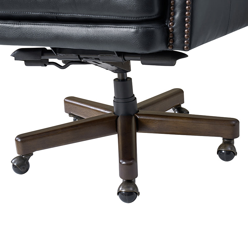 Premium Ashtin Genuine Leather Office Chair - Ergonomic Executive Desk Chair with Adjustable Height & Lumbar Support - Perfect for Home Office, Conference Rooms & Workspaces